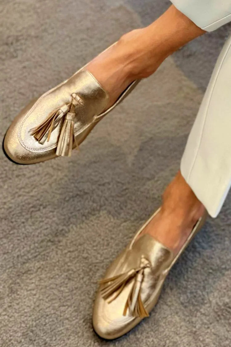 Donatella | Mocassin met Gouden Kwasten
