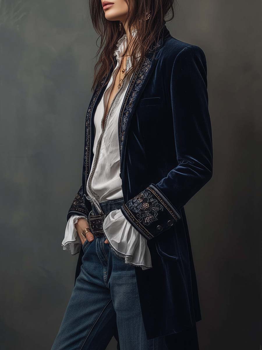 Françoise | Luxe Blazer met broderingen