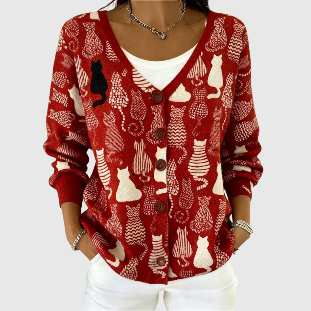Reena | Gebreide hoodies met knopen