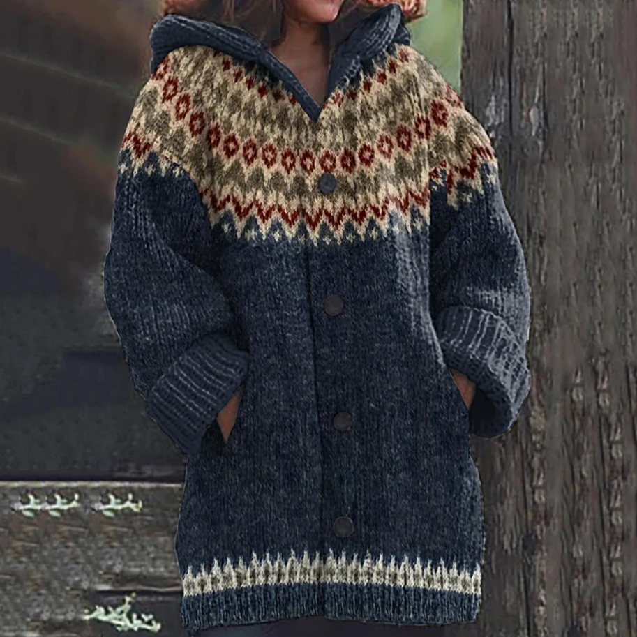 Elvera | Gebreide Cardigan met Patroon