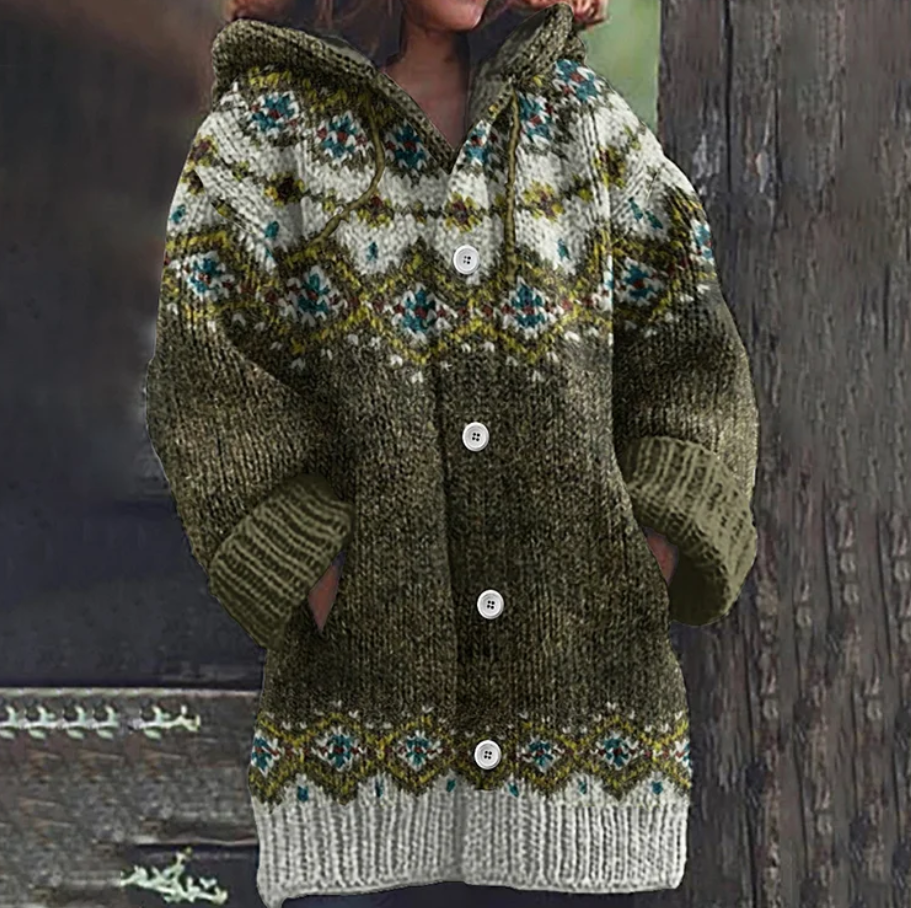 Fatih | Gebreide cardigan met motief