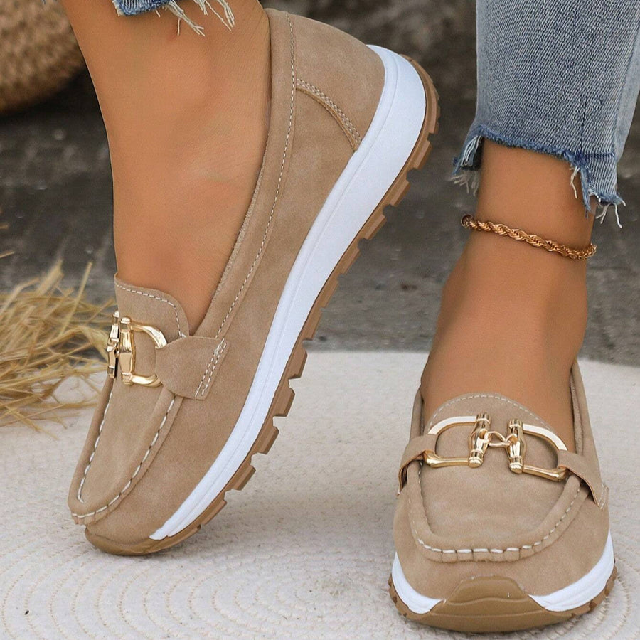 Ellie - Platte Mocassins met Gesp