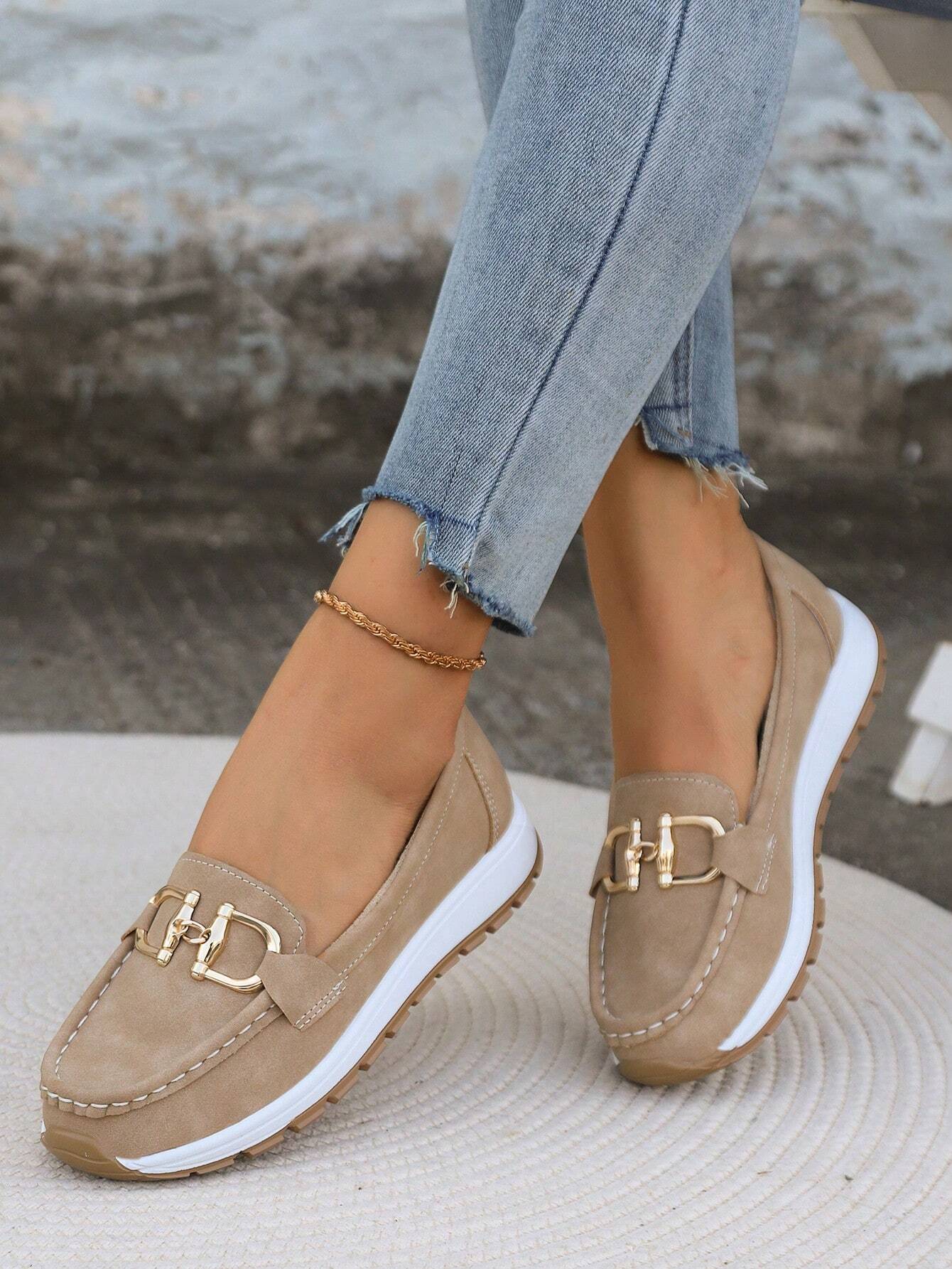 Ellie - Platte Mocassins met Gesp