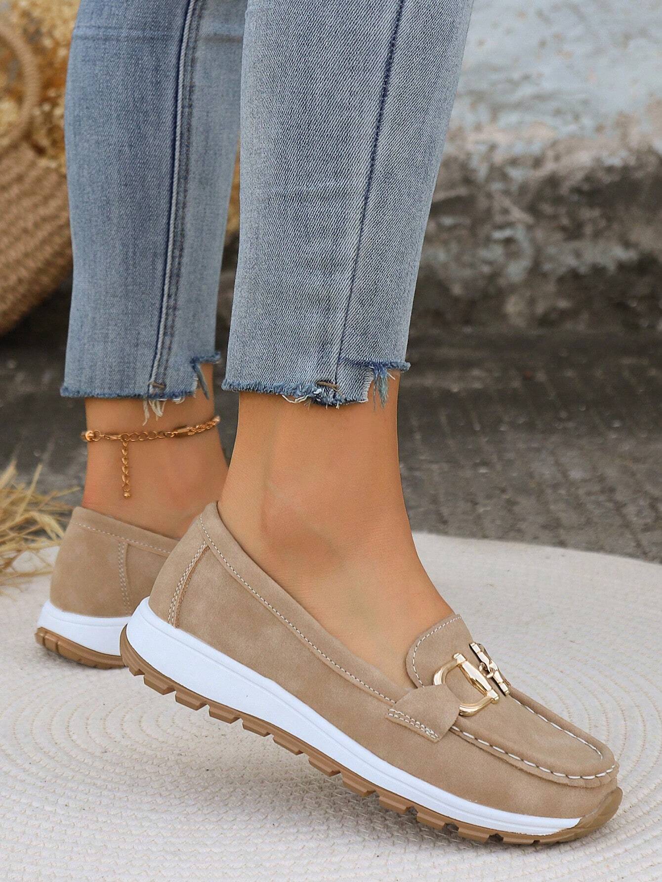 Ellie - Platte Mocassins met Gesp