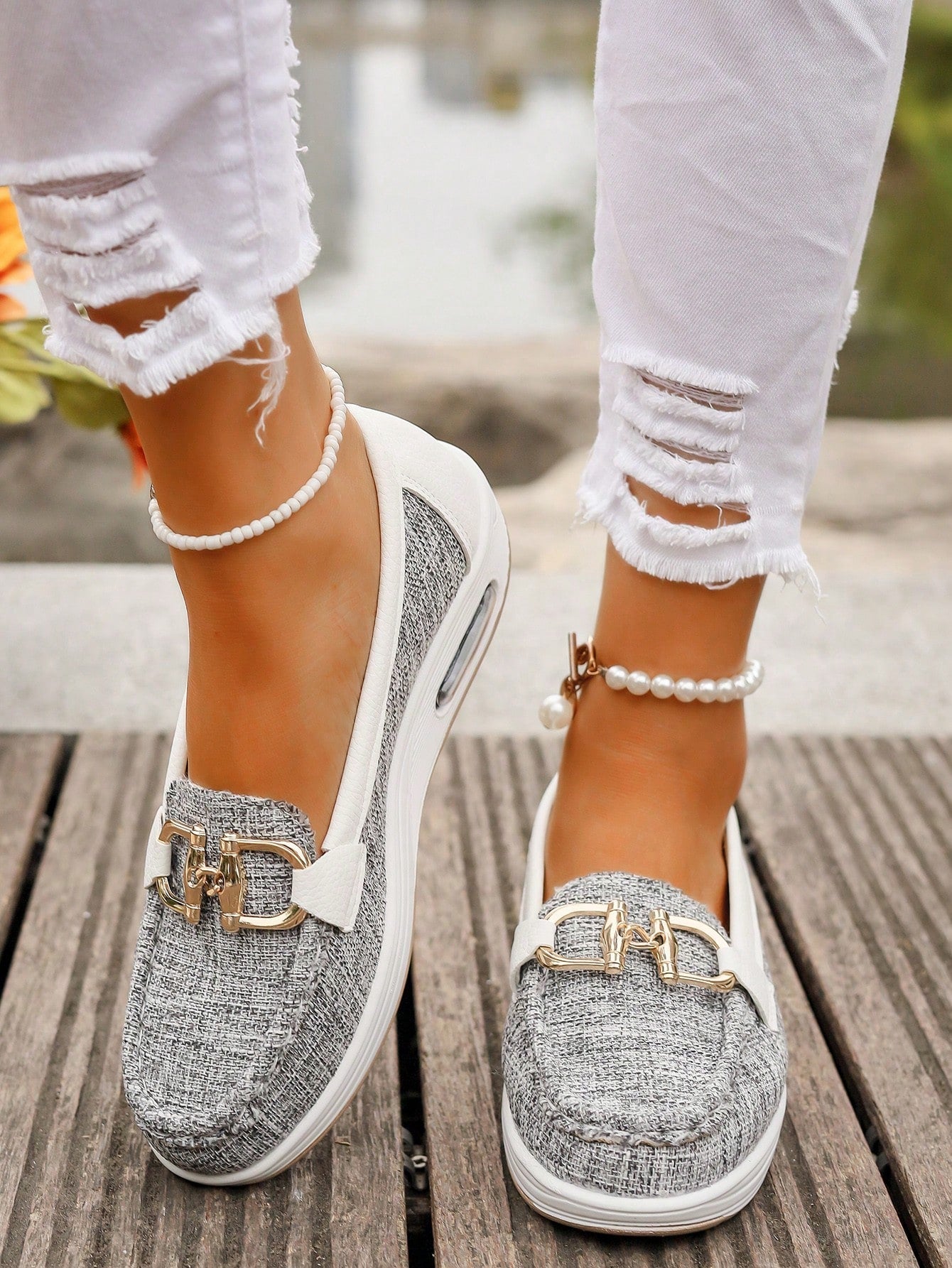 Ellie - Platte Mocassins met Gesp