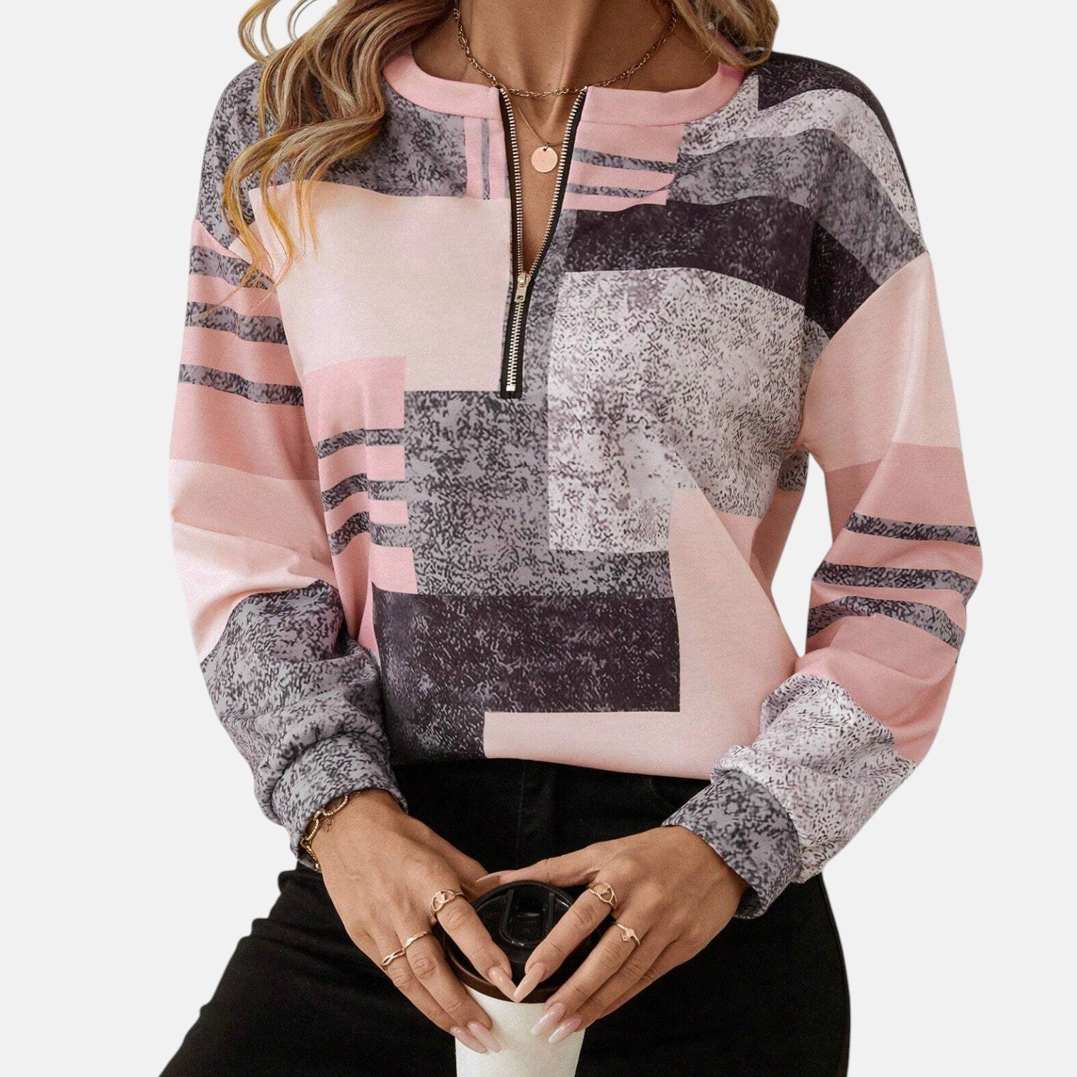Sarina | Grafische patchwork trui
