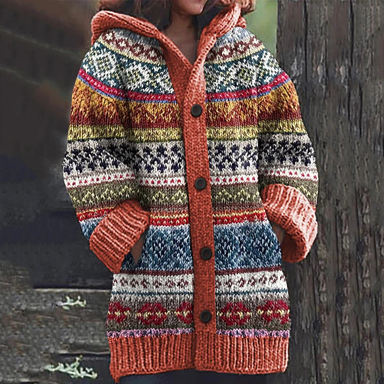 Josepha | Jacquard Cardigan met capuchon