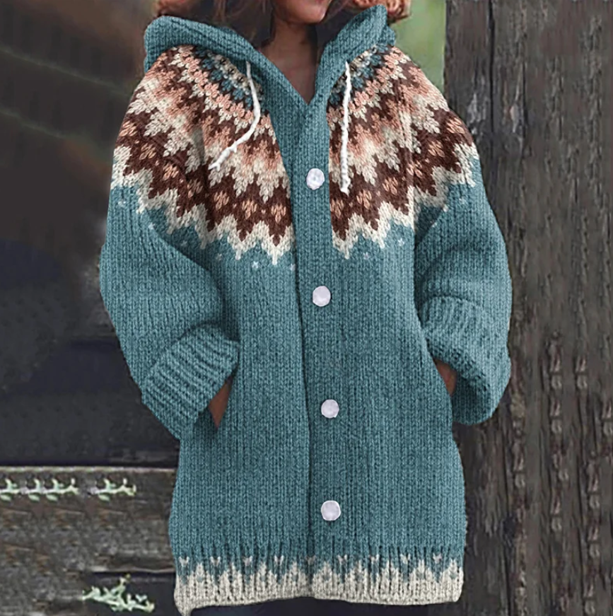 Elvera | Gebreide Cardigan met Patroon