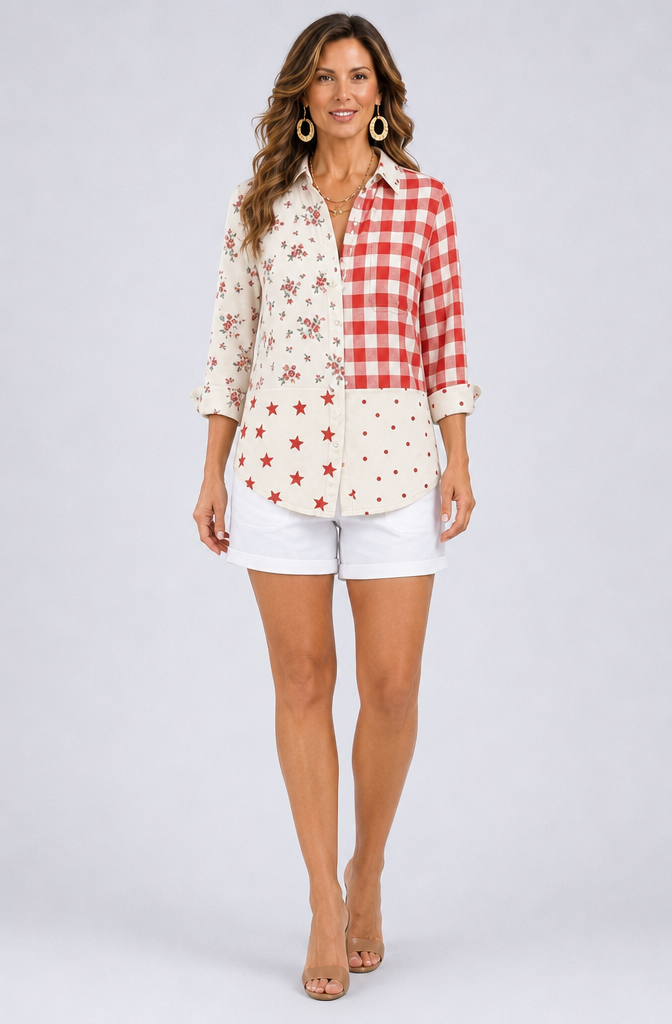 Faelynn™ | Country Patchwork Blouse