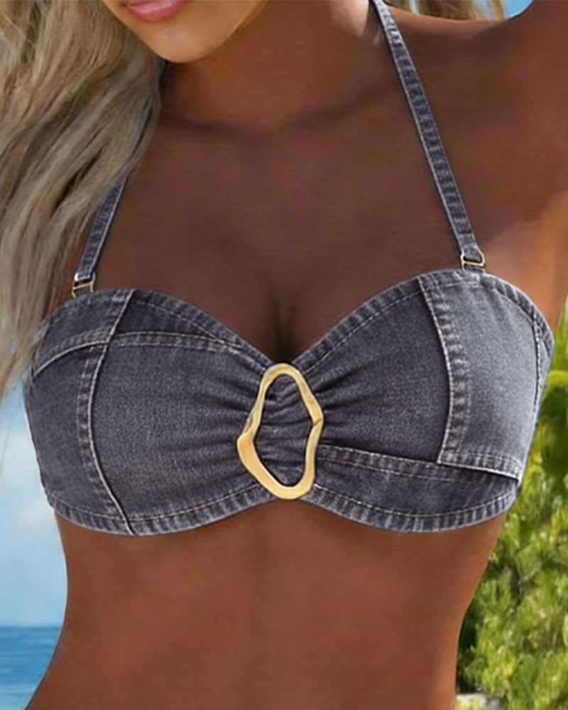 Patricia™ | Metalen Gesp Suspender Bikini Twee-delig