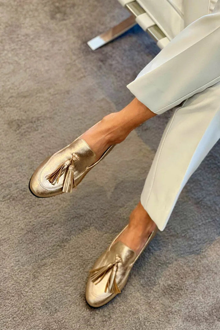 Donatella | Mocassin met Gouden Kwasten