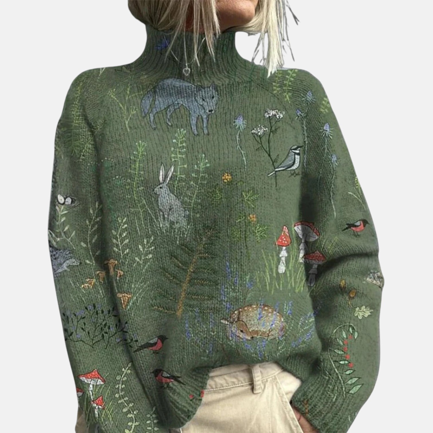 Ditte | Gebreide trui met print