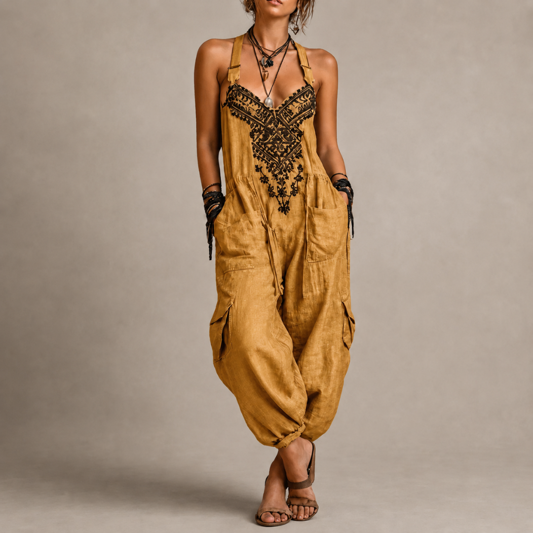 Astrid | Geborduurde Boheemse Jumpsuit