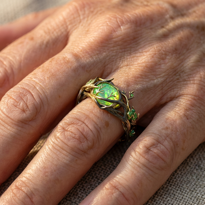 Groene Opal Natuur Ring