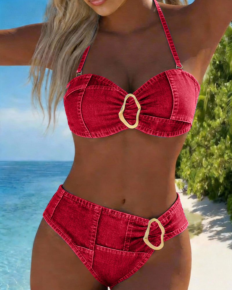 Patricia™ | Metalen Gesp Suspender Bikini Twee-delig