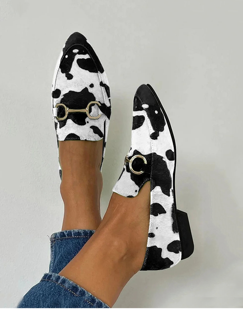 Diana - Geprinte loafers met gespsluiting