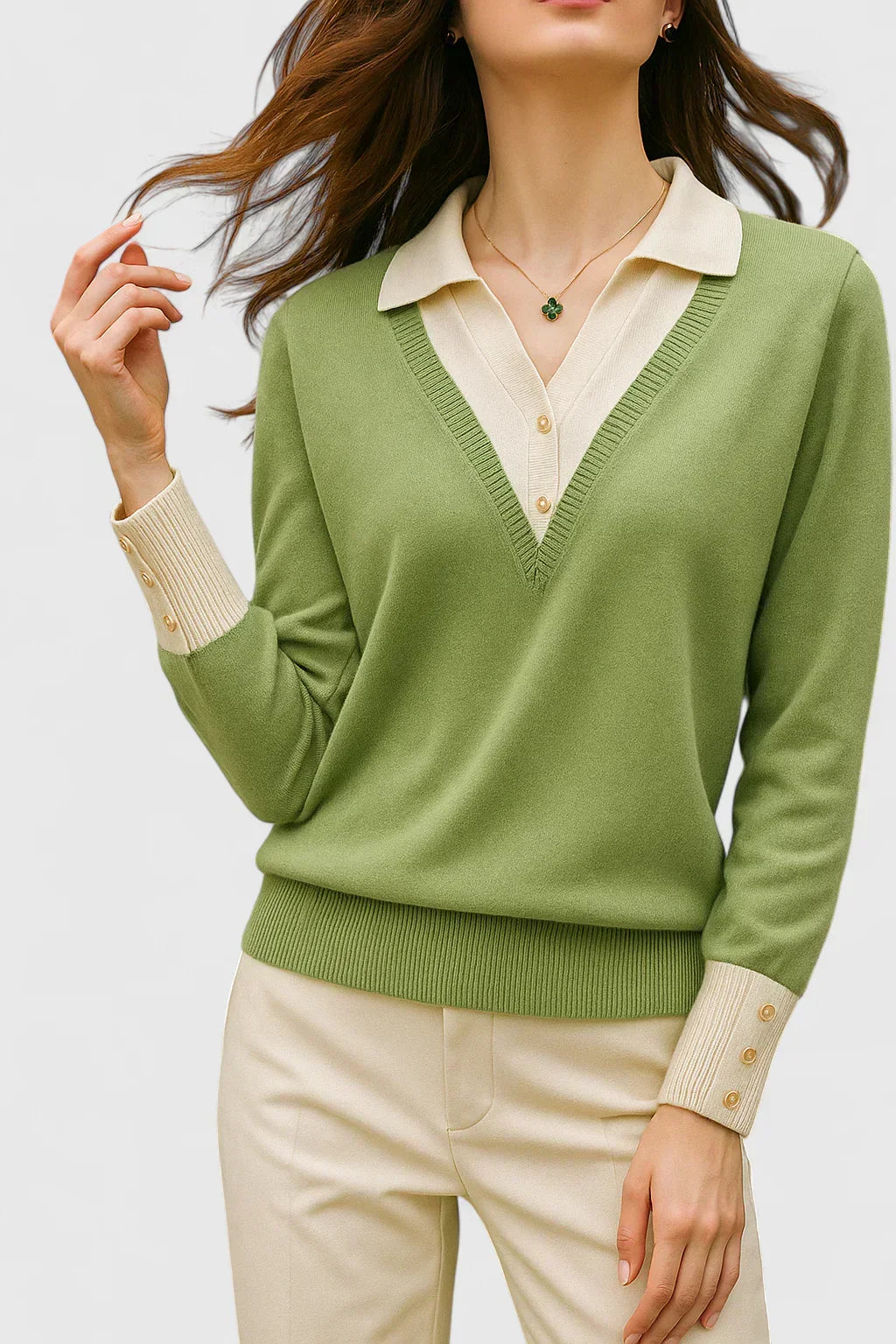 Elizaveta | Elegant poloshirt trui