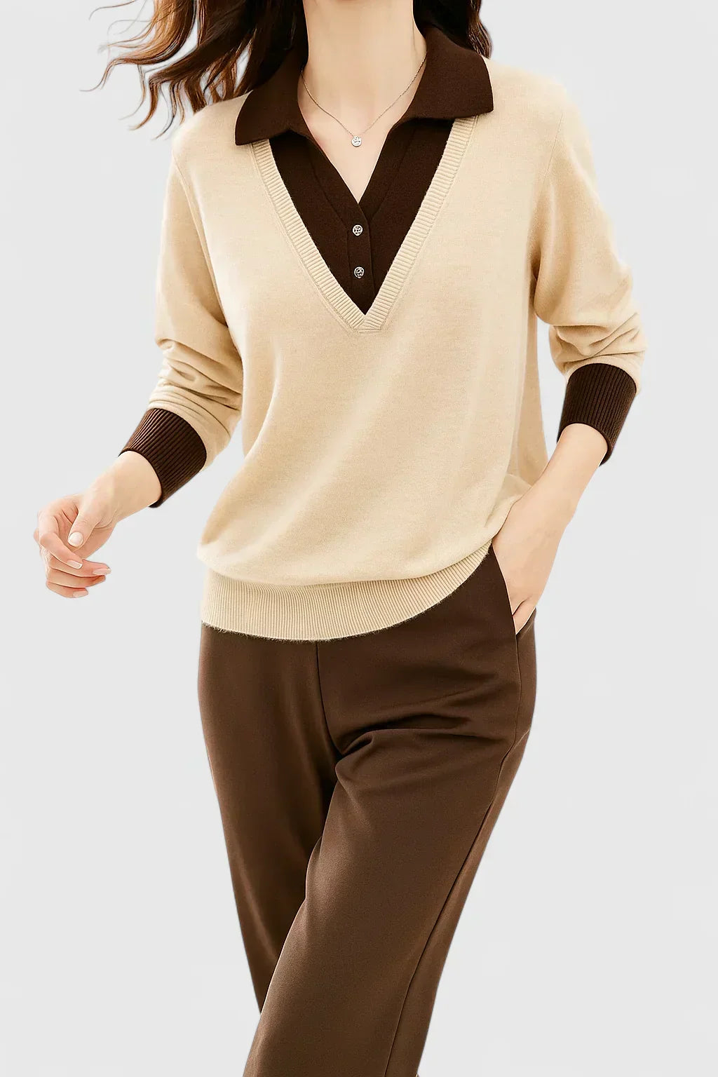 Elizaveta | Elegant poloshirt trui