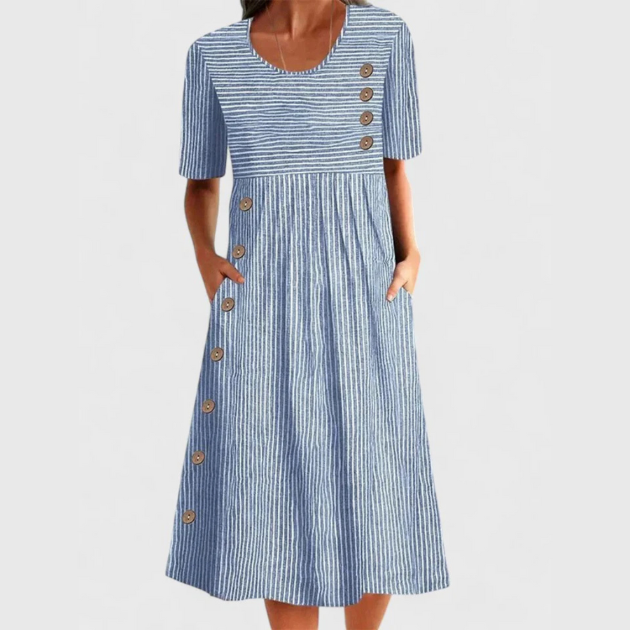 Wanda™ Gestreepte Midi-jurk