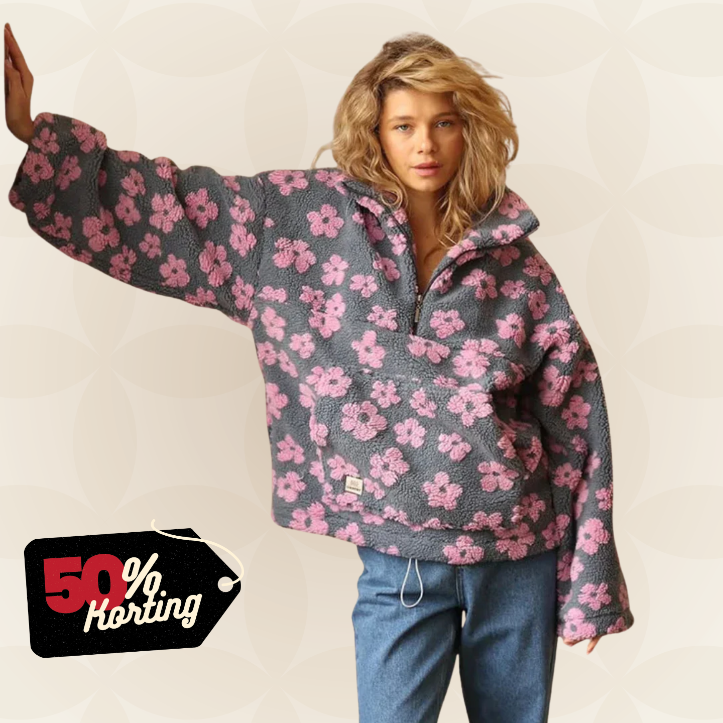 Laluna | Trui met Bloemenprint