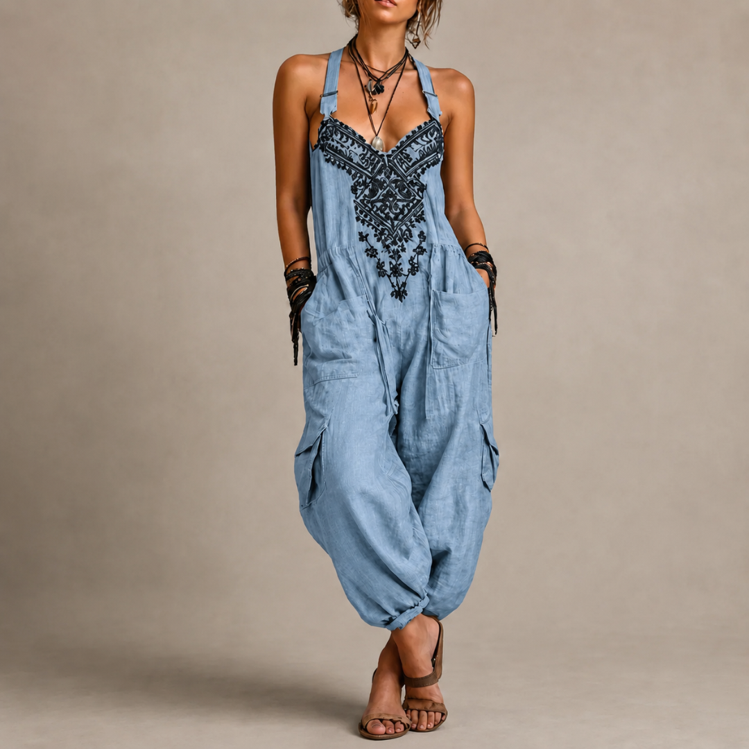 Astrid | Geborduurde Boheemse Jumpsuit