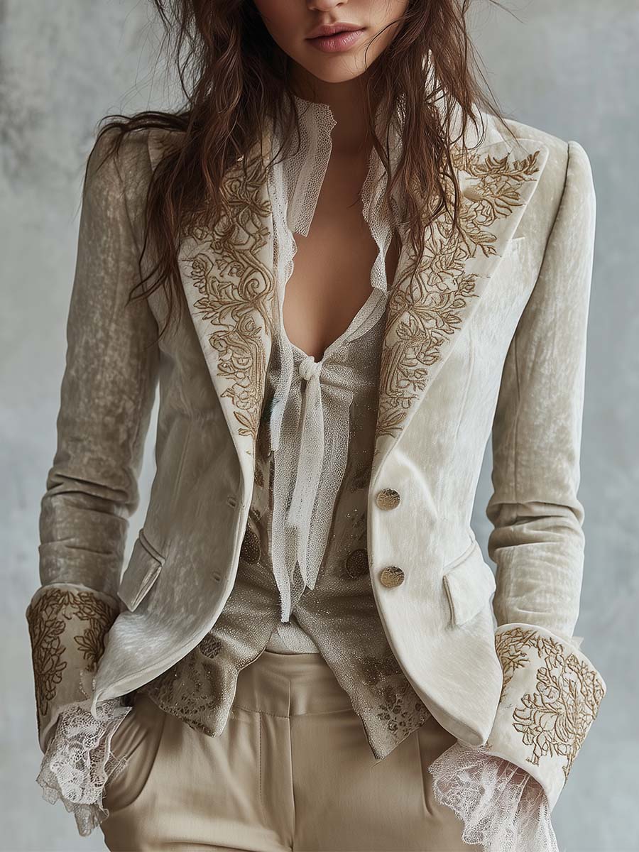 Madina | Elegante Blazer met broderie
