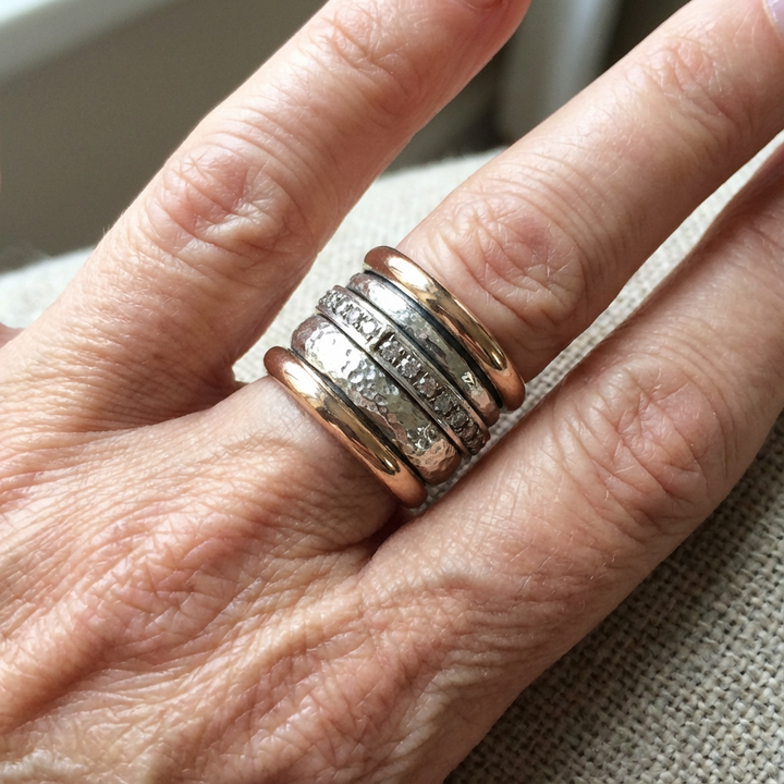 Dikke Vintage Ring in Goud en Zilver