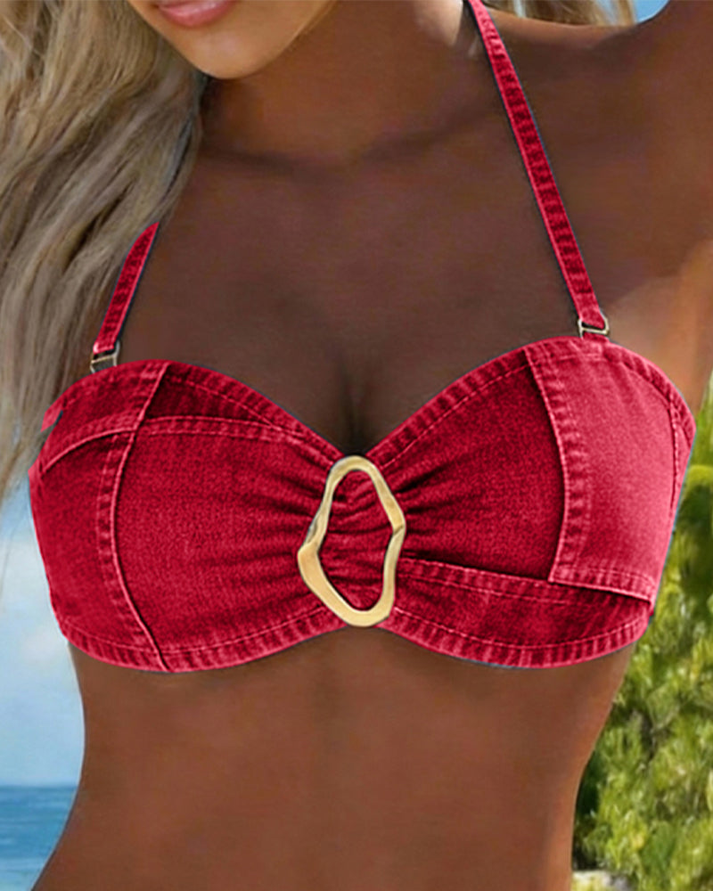 Patricia™ | Metalen Gesp Suspender Bikini Twee-delig