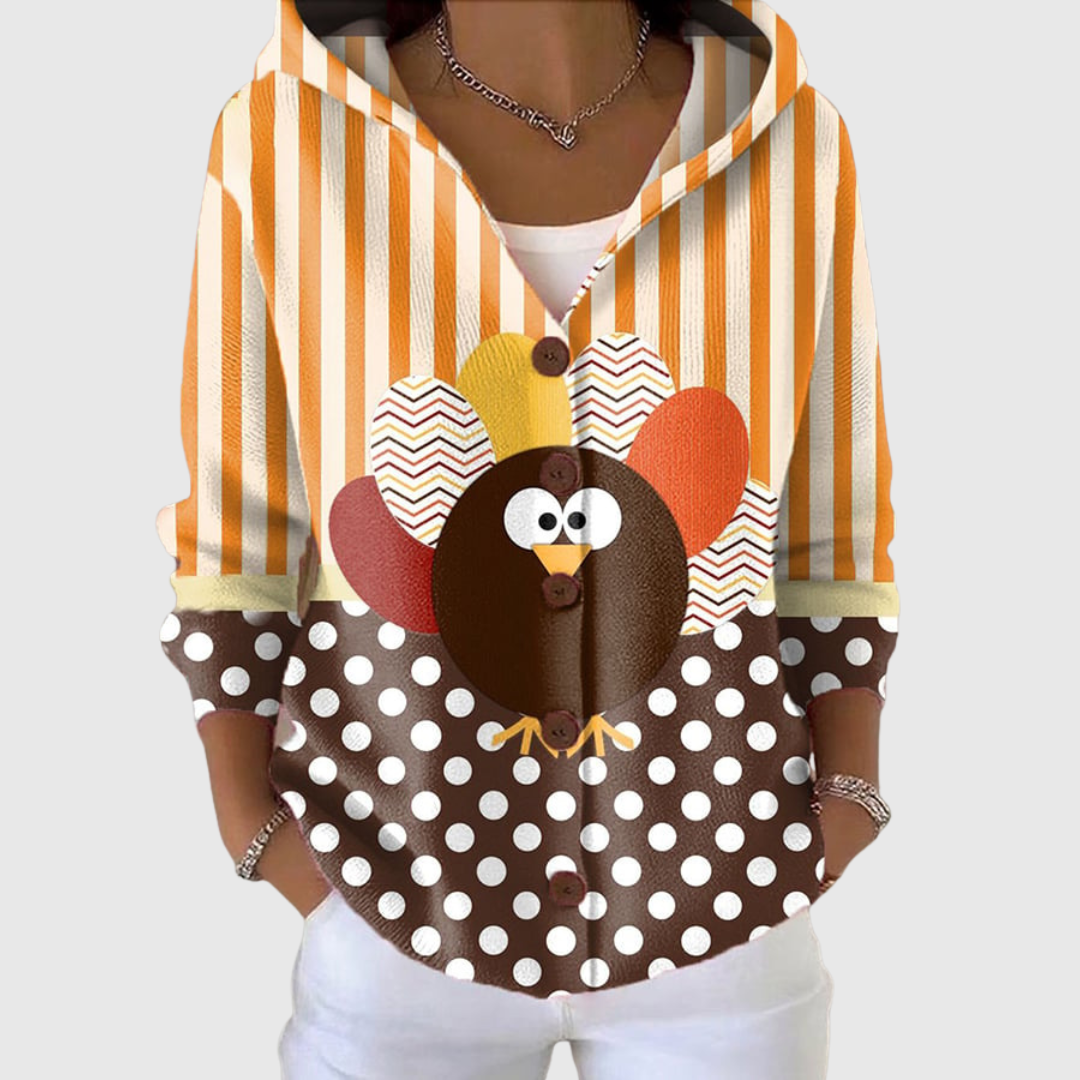 Morena | Speelse hoodie met vogelmotief