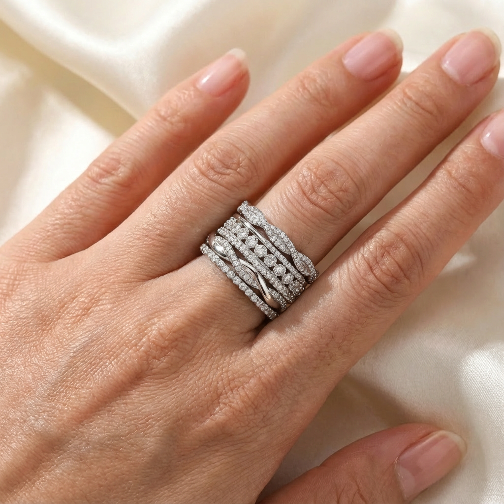 Vintage Laag Zirconia Zilveren Ring