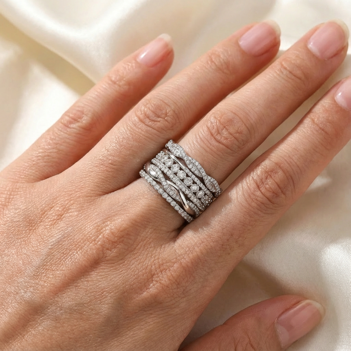 Vintage Laag Zirconia Zilveren Ring