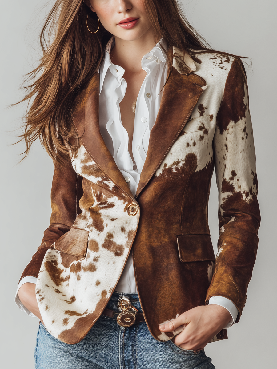 Rukiye | Blazer koeienprint