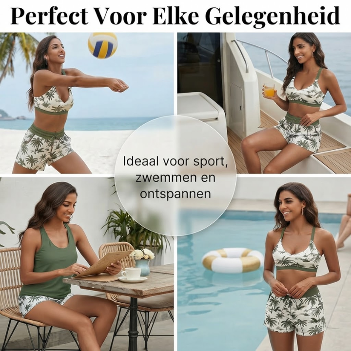 Mara | Drie-delig Tankini Bikini & Cover-Up Set