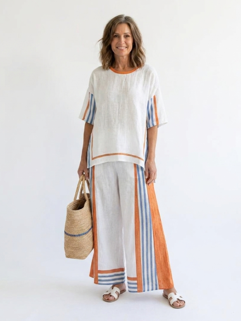 Anzaleira | Elegante Gestreepte Set