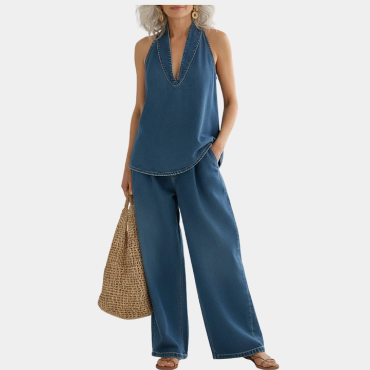 Ivy | Set Gemellare Denim Effect Vintage Gewassen Zacht