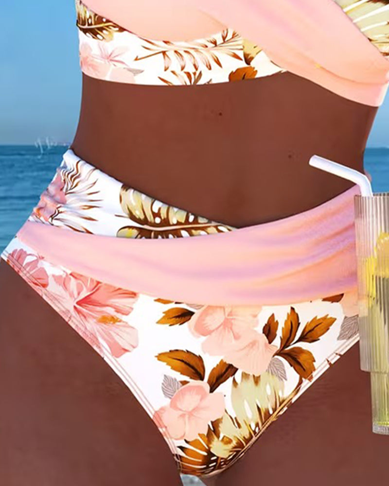 Jolina™ | Bloemige Contrast Split Bikini