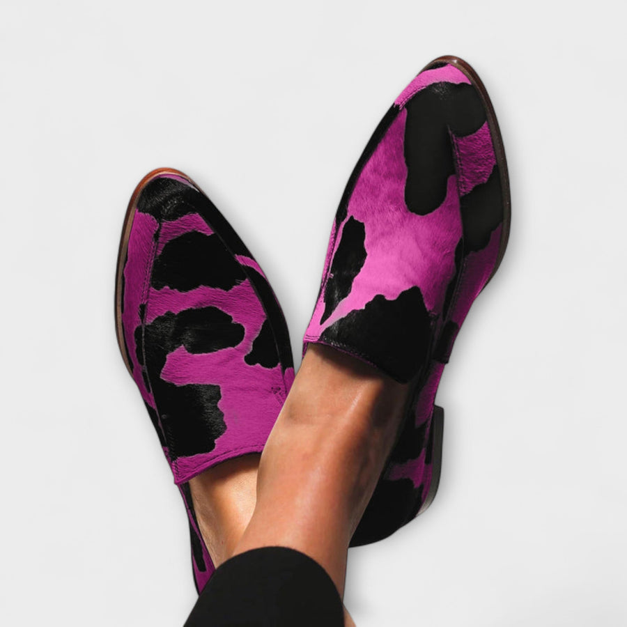 Paloma™ | Mokkasin met koeienprint