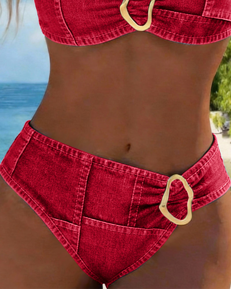 Patricia™ | Metalen Gesp Suspender Bikini Twee-delig