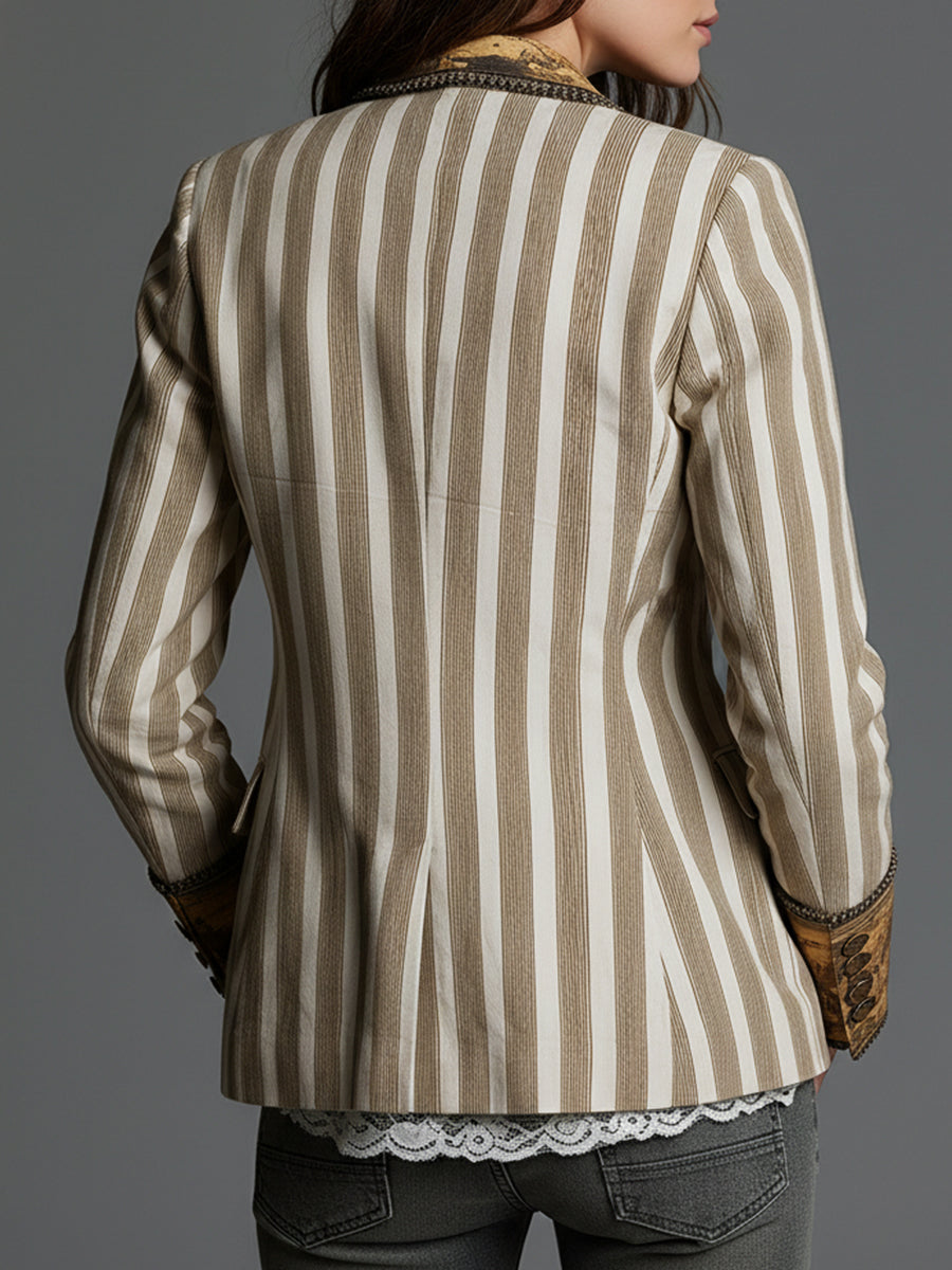 Lima | Gestreepte bohemian blazer