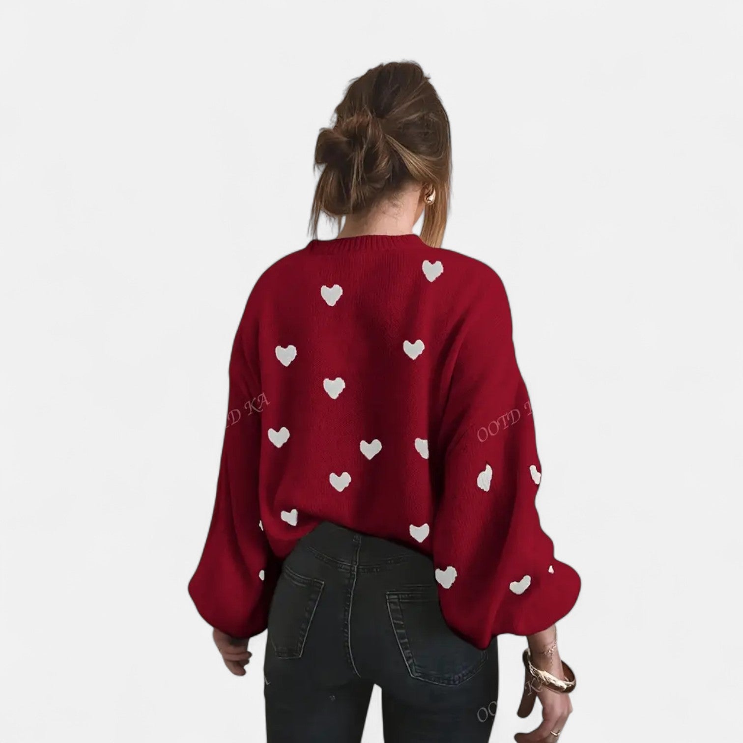 Jessa | Trui met hartjespatroon