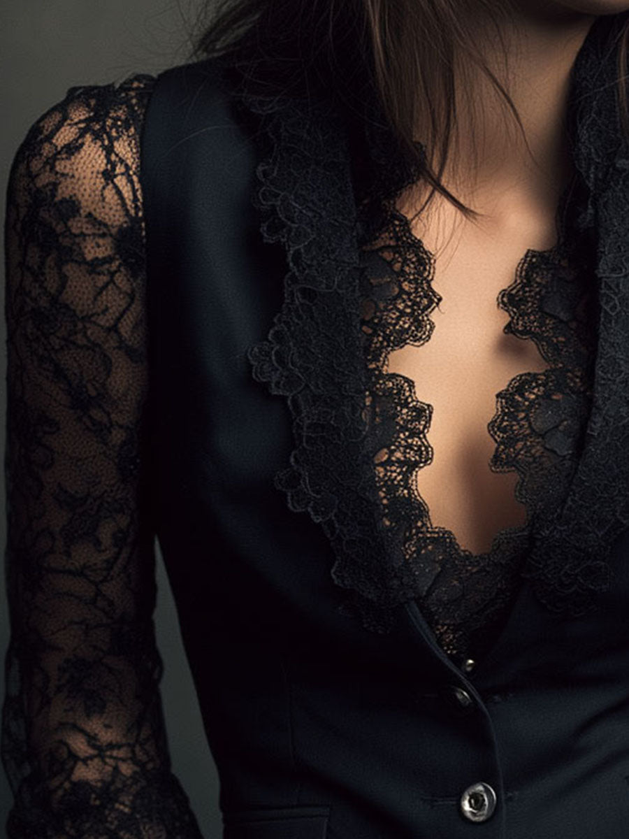 Jovanka | Elegante Blazer met kantdetails