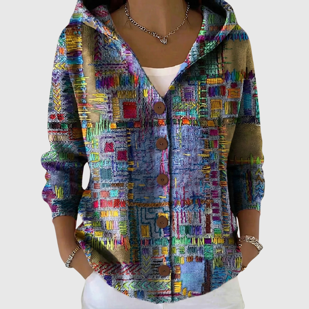 Noëlla | Kleurrijke Hoodies met Knopen