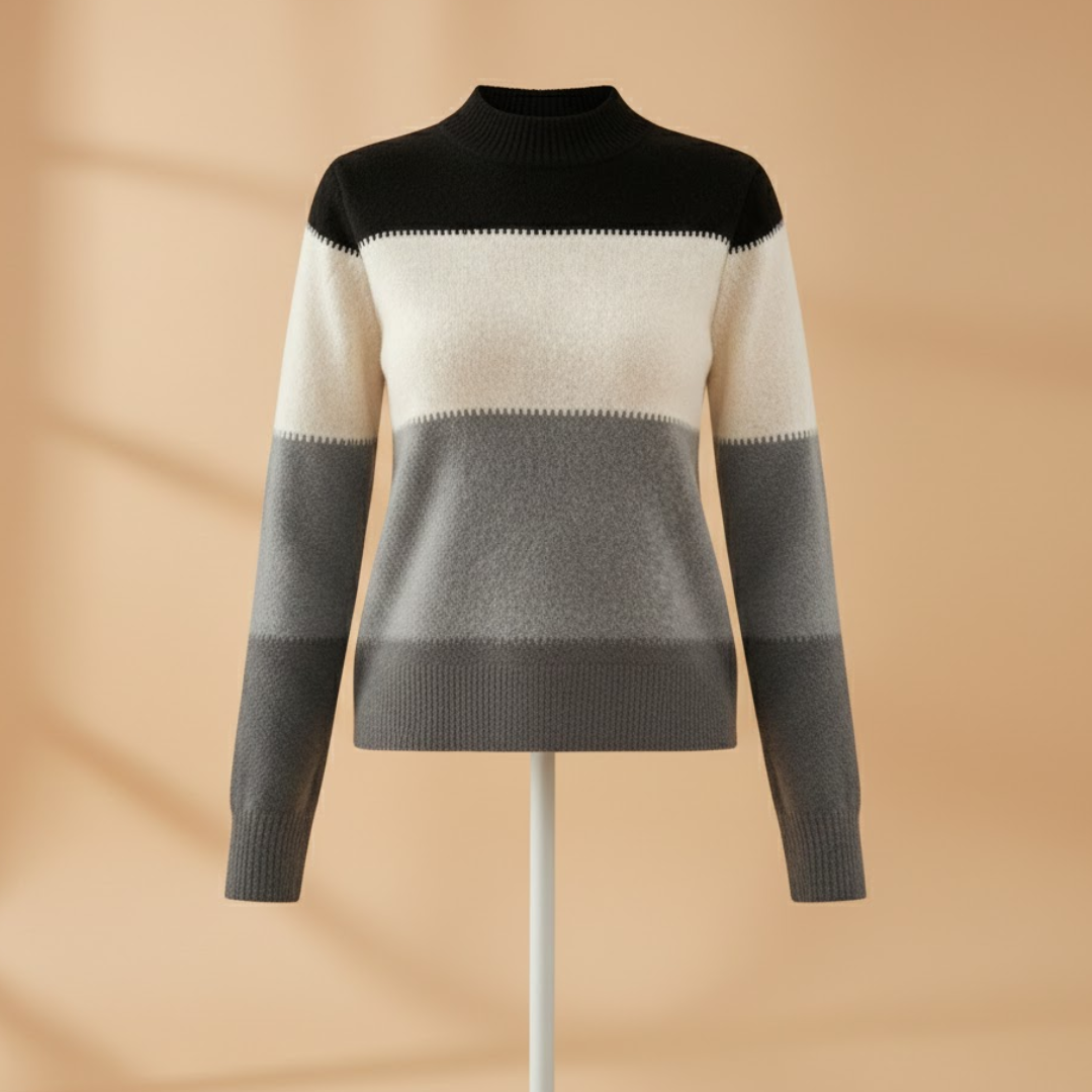Roya | Gestreepte colorblock trui