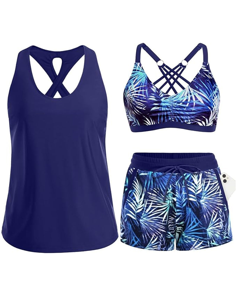 Mara | Drie-delig Tankini Bikini & Cover-Up Set
