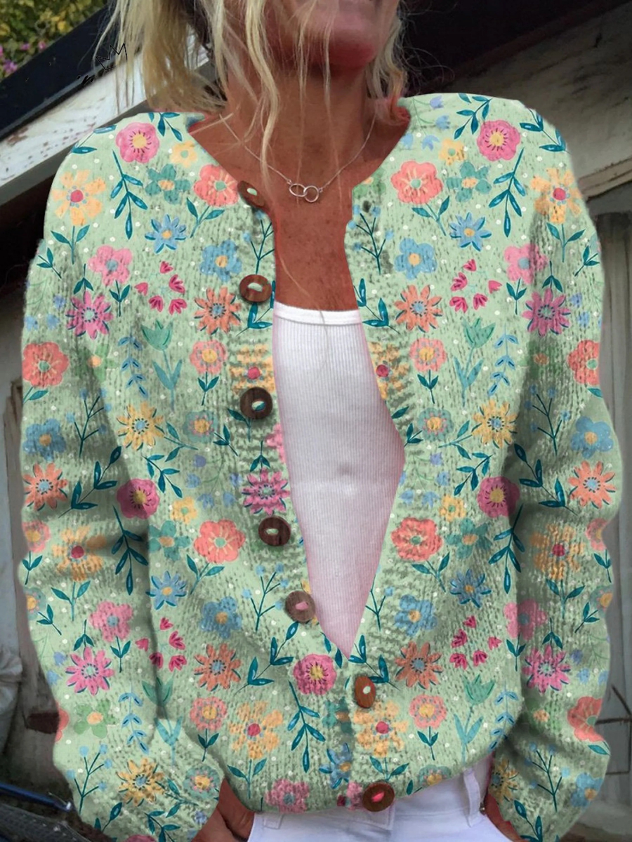 Malon | Comfortabel Vest bloemenprint