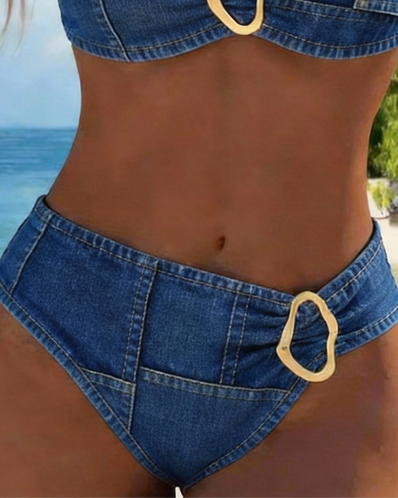 Patricia™ | Metalen Gesp Suspender Bikini Twee-delig