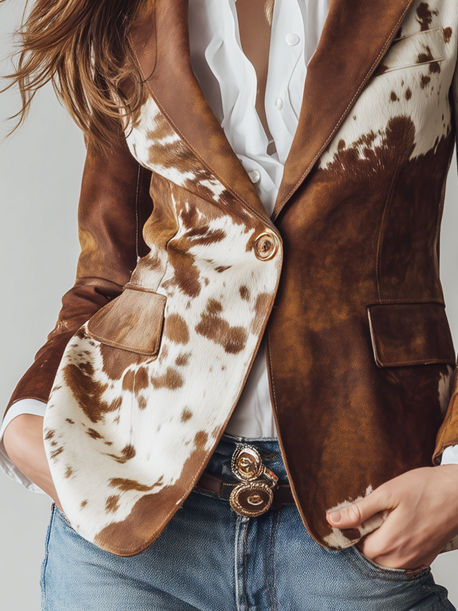 Rukiye | Blazer koeienprint