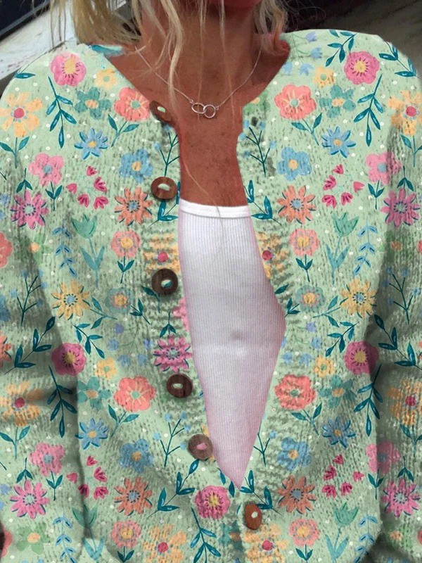 Malon | Comfortabel Vest bloemenprint