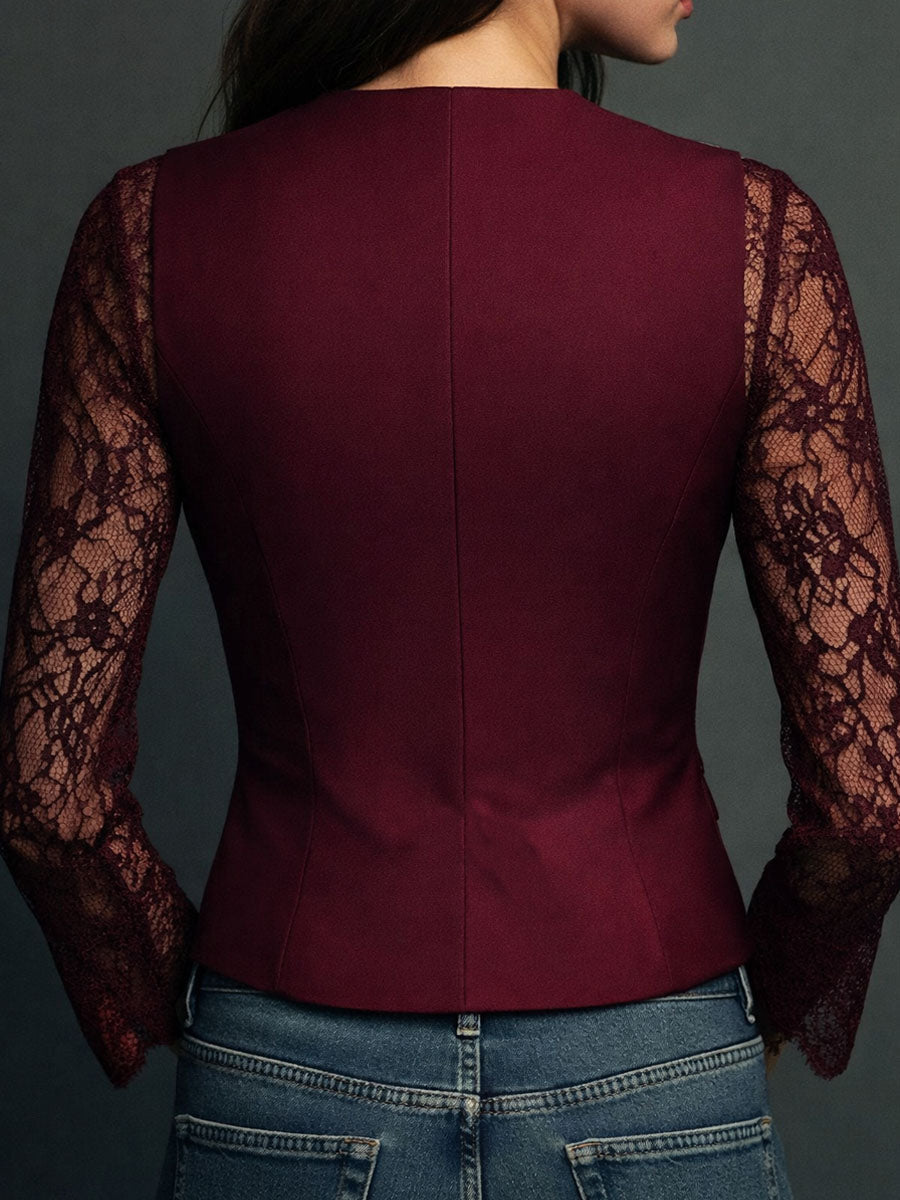 Jovanka | Elegante Blazer met kantdetails