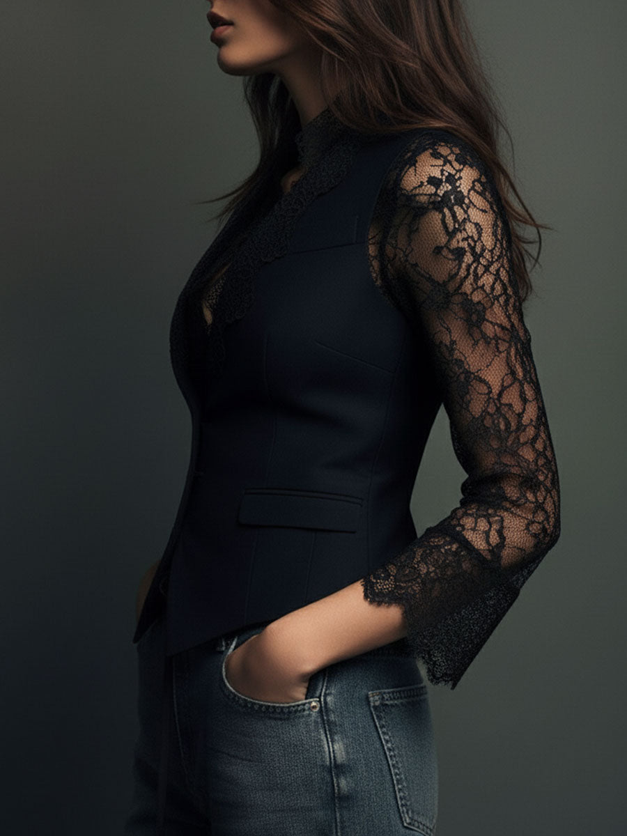 Jovanka | Elegante Blazer met kantdetails